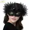 Siyah Taşlı Venedik Maskesi Lüks Tüllü Parti Maskesi