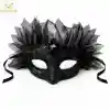 Siyah Taşlı Venedik Maskesi Lüks Tüllü Parti Maskesi