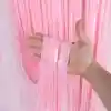 Soft Pembe Püsküllü Kapı Perdesi - Parti, Baby Shower, Cinsiyet Partisi 1x2 m