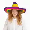 NessiWorld Sombrero Meksikaa Şapkası Renkli Örme Hasır Çocuk Boy