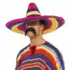 NessiWorld Sombrero Meksika Şapkası Renkli Örme Hasır Yetişkin Boy