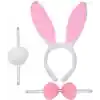 Tavşan Kostüm Seti Taç Papyon Kuyruk Pembe Renk