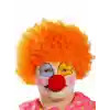 Turuncu Renk Kıvırcık Afro Bonus Peruk Takma Saç ve Kırmızı Burun Seti