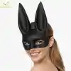 Uzun Kulaklı Siyah Lüks Tavşan Maskesi