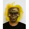 Wild Skull - Bakır Kafatası Sarı Saçlı İskelet Maske