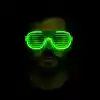 Yeşil LED Işıklı Parti Gözlüğü – Neon Glow Şerit Gözlük 3 Modlu