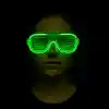 Yeşil LED Işıklı Parti Gözlüğü – Neon Glow Şerit Gözlük 3 Modlu