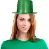 Yeşil Renk Parıltılı Simli Fötr Silindir Parti Şapkası