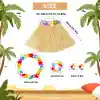 Yetişkin Çocuk Hawaii Parti Seti - 40 cm Naturel Etek + Çiçek Aksesuarlar (5 Parça) NessiWorld