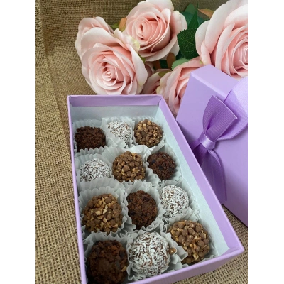 12li Special Trüf Çikolata Kutusu Lila