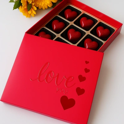 Lavin Artisan Kalpli Çikolata Kutusu 9 Adet