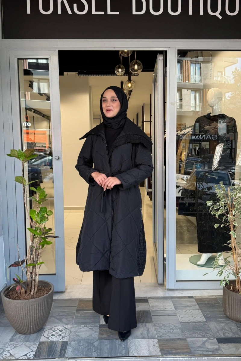 40536 Siyah Şişme Pardesü