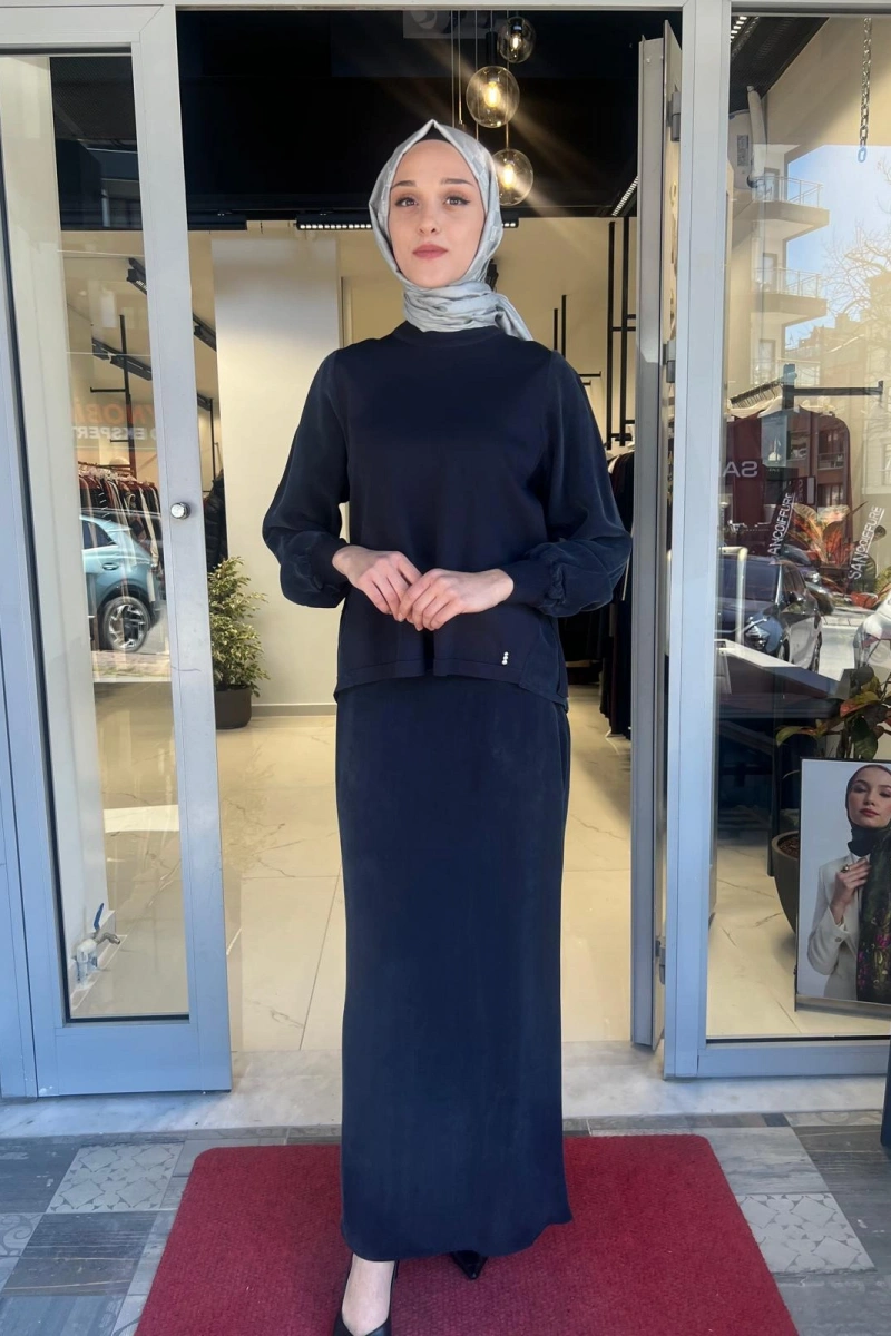 Evaze Kesim Bileği Lastikli Tunik T26Y-6028