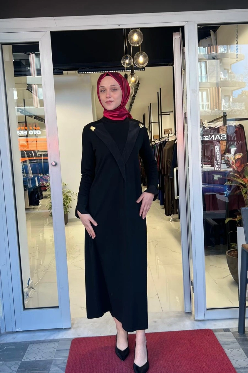 Yaka ve Bilek Detaylı Triko Elbise T26Y-4003
