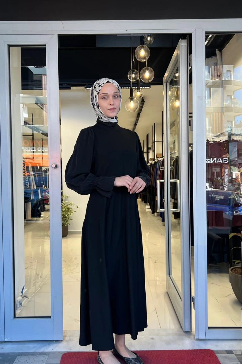 Kolları Cupro Triko Elbise T26Y-4016