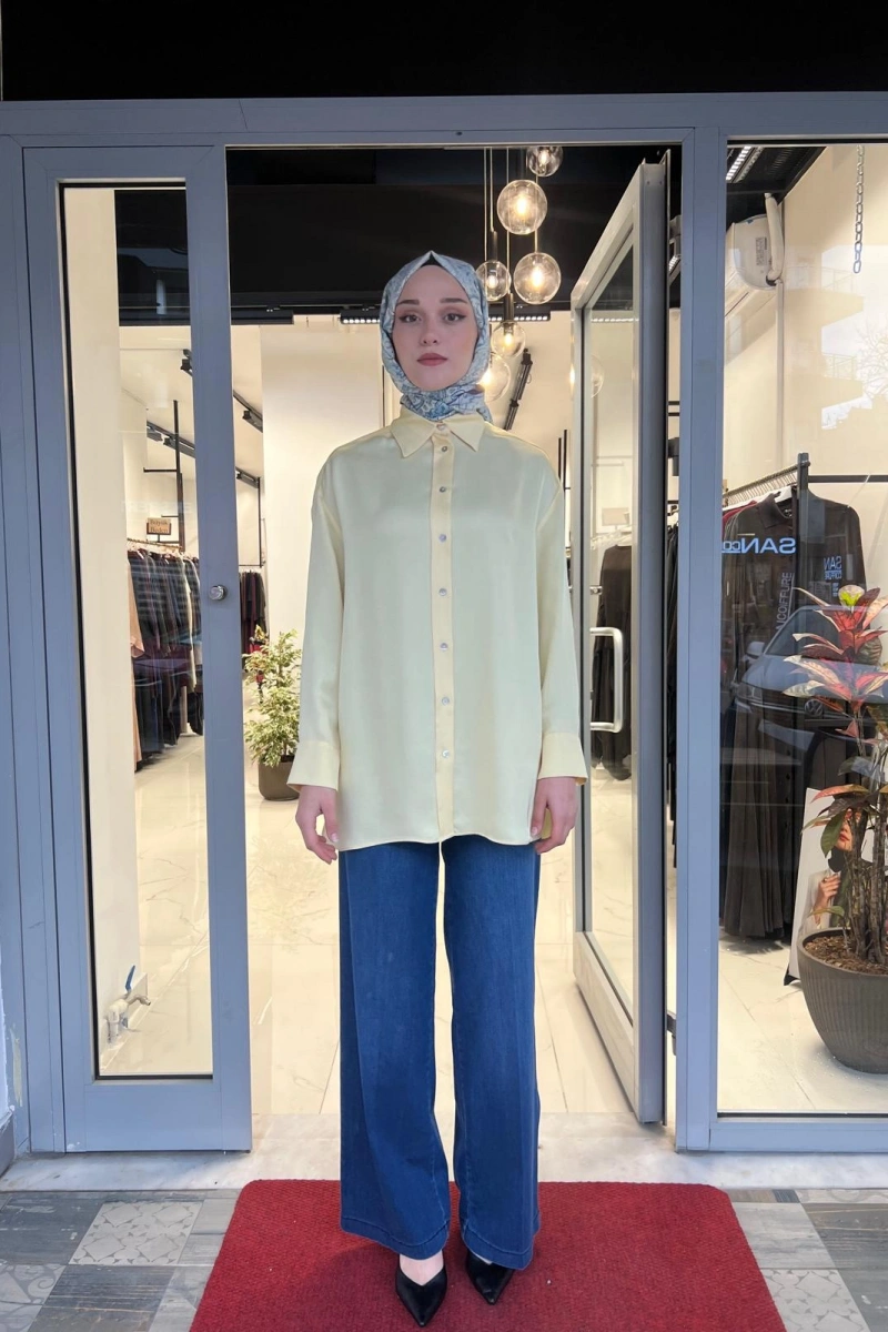 Lilac Asetat Gömlek TD-4765