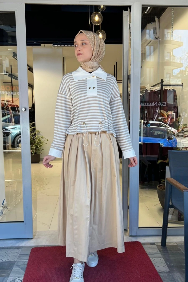 Çizgili Gömlekli Sweat 26YPR37.0005