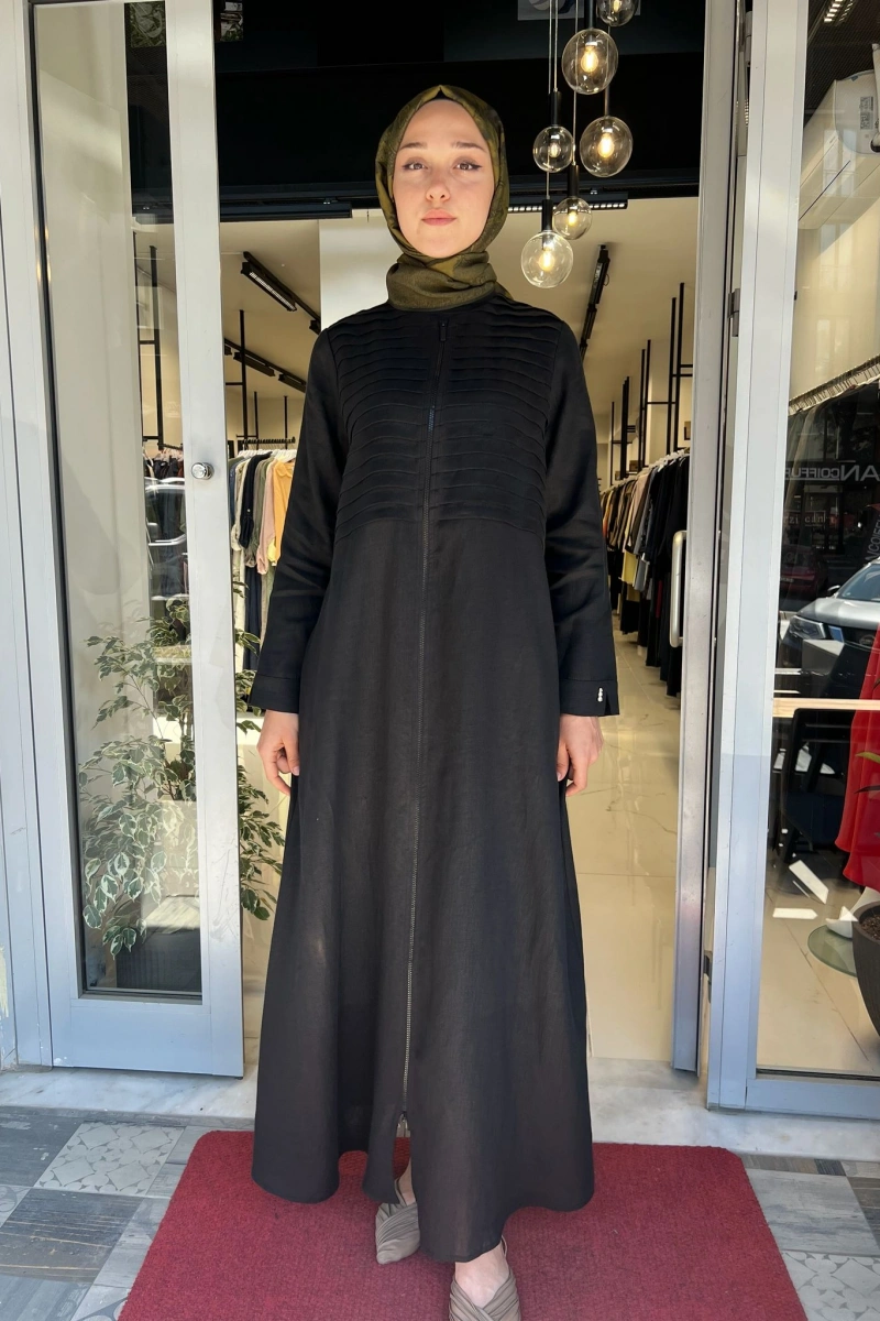 Önü Nervürlü Uzun Keten Kap 2268276