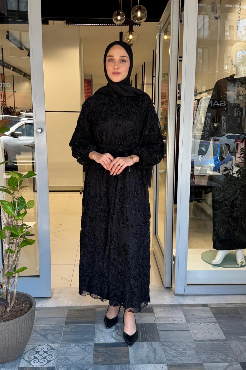 Abiye Elbise Siyah 40833