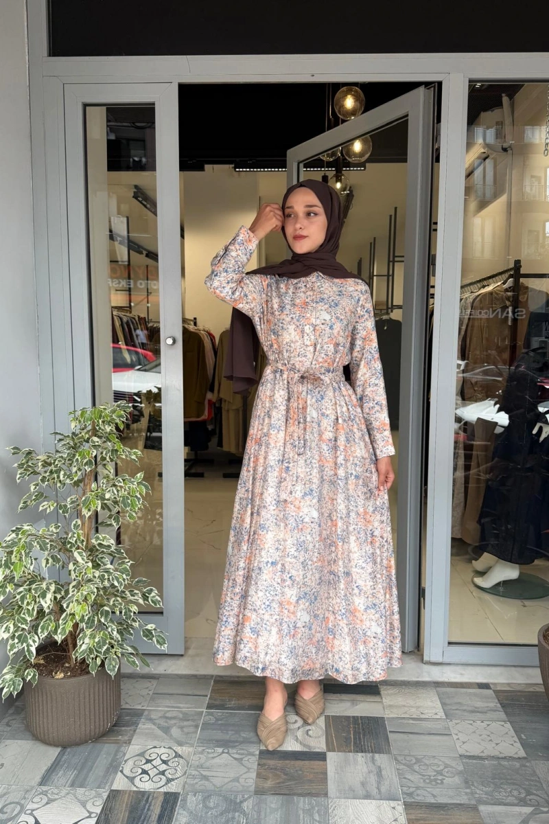 Daisy Desenli Lyocell Elbise TD-4813