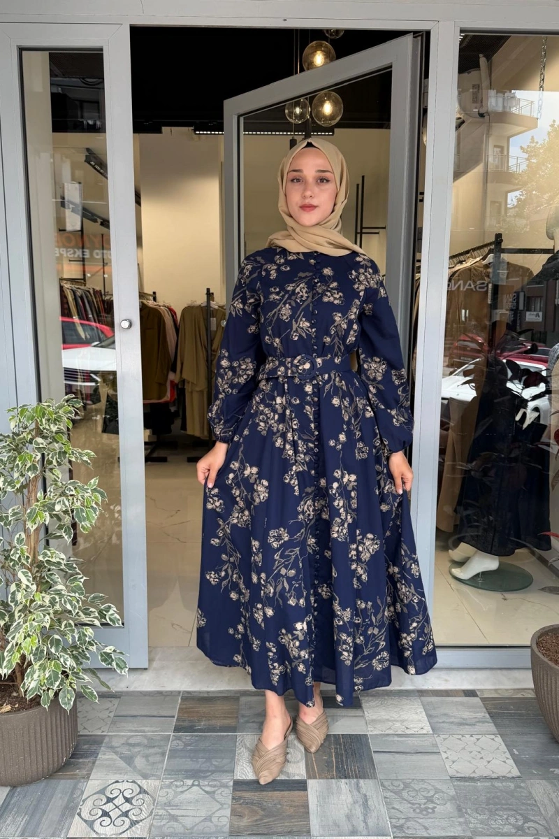 Espa Brit Düğmeli Vual Elbise TD-4800