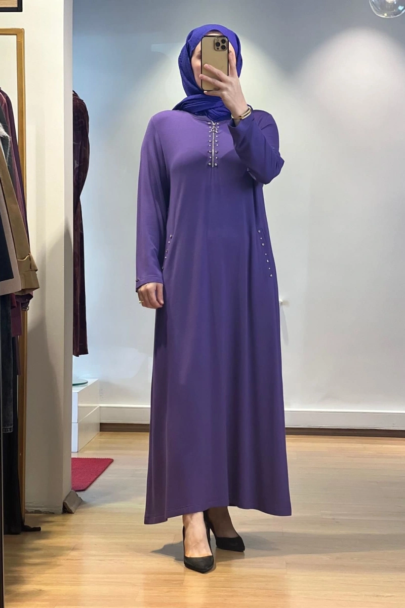 İnvee Taş Detaylı Elbise 6937