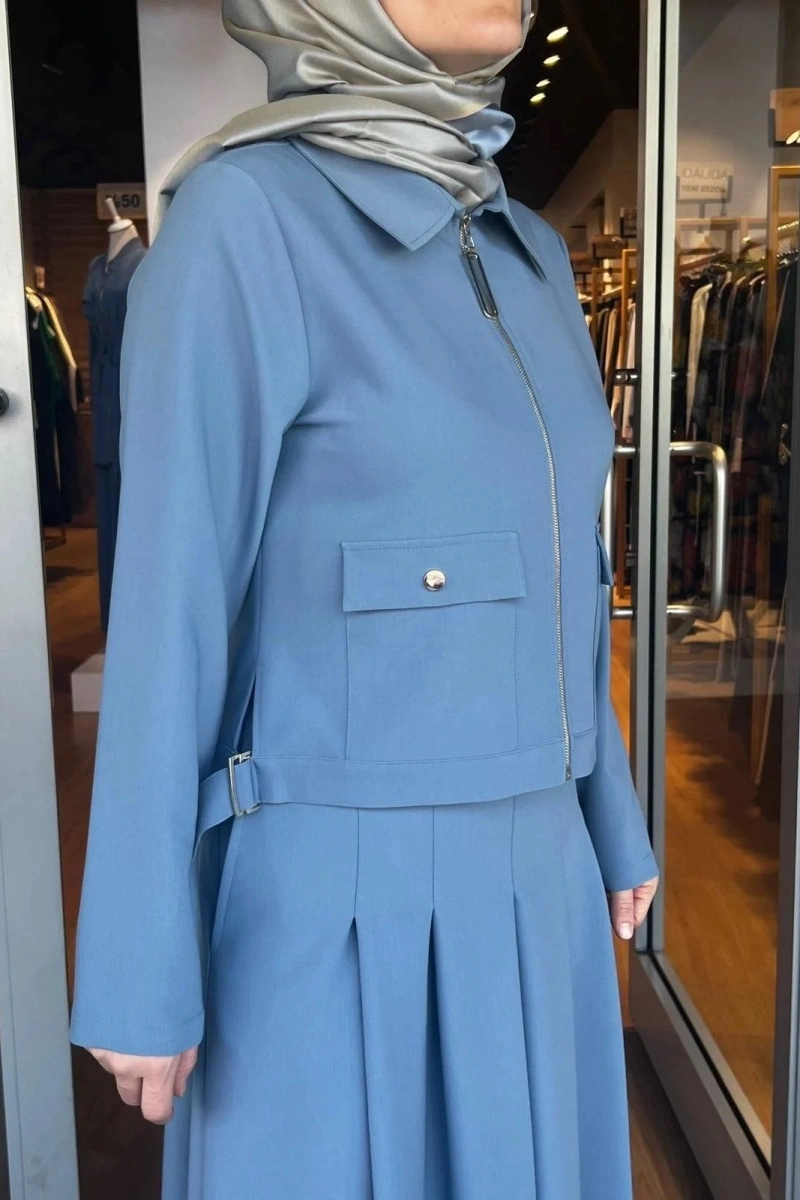 Jamıla Sarah Kısa Ceketli Pantolon Etek Takım SS24-9014