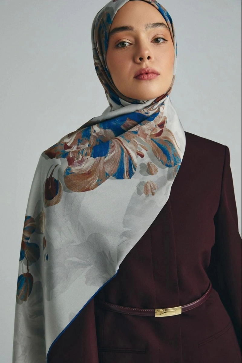 Kehribar Krep İpek Şal 70x190cm