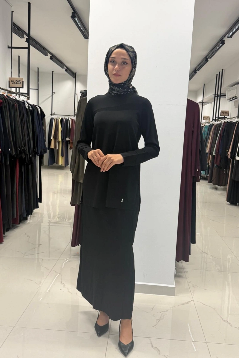 Kendinden Desenli Triko Tunik 3266011