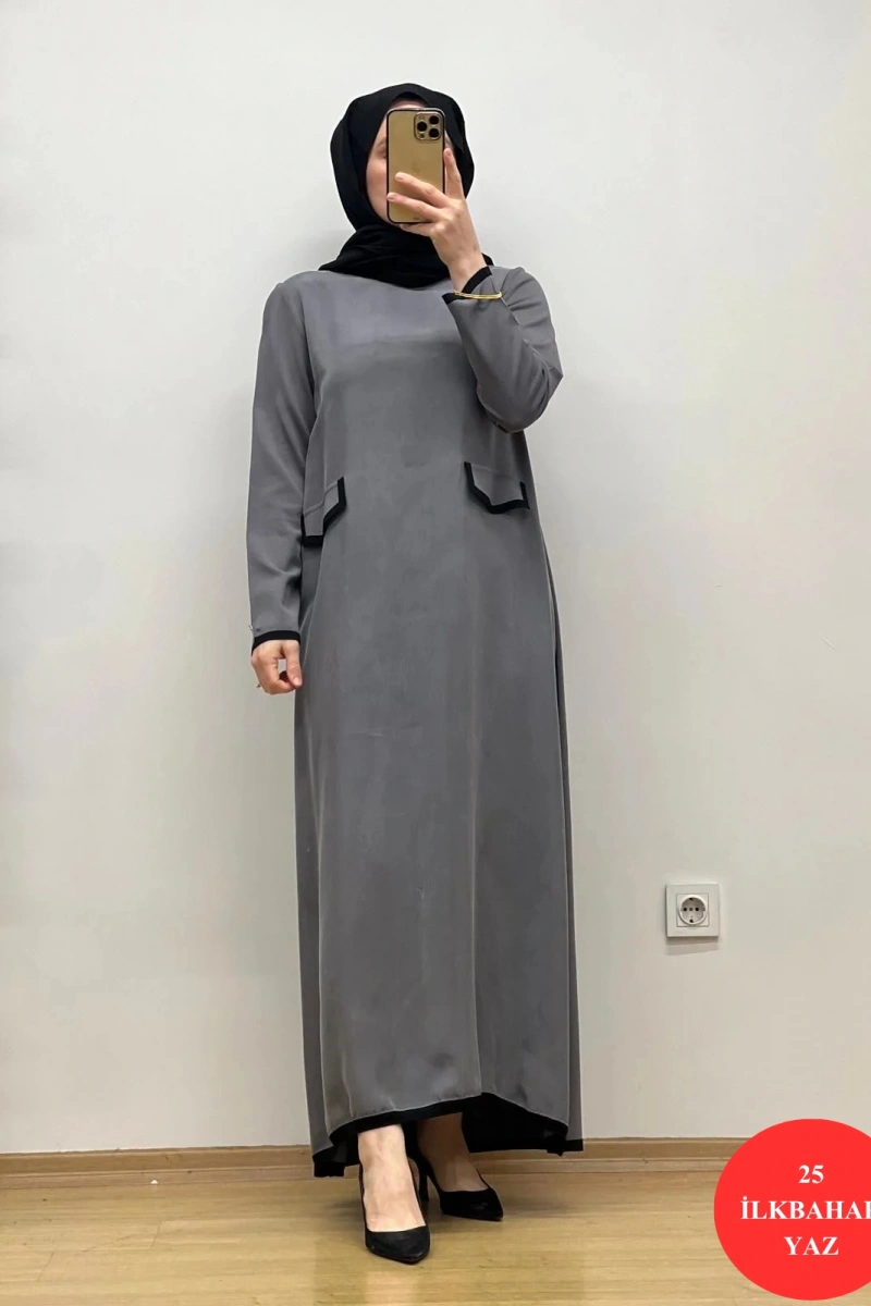 MissDalida Cep Kapaklı Cupro Elbise 25Y-4032