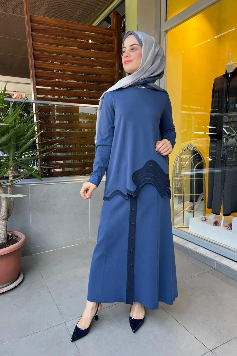 MissDalida Denim Detaylı Önü Düğmeli Etek T25PF-2010