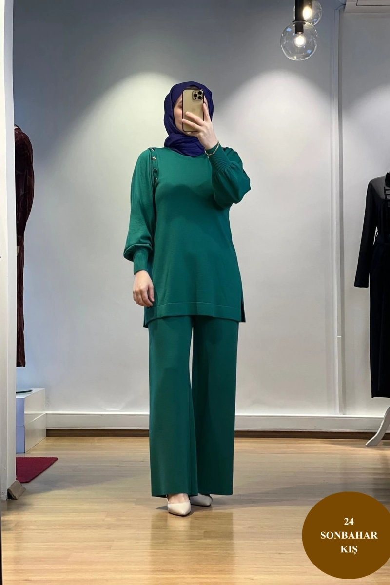 MissDalida Düğme Detaylı Balon Kollu Tunik T24K-6026