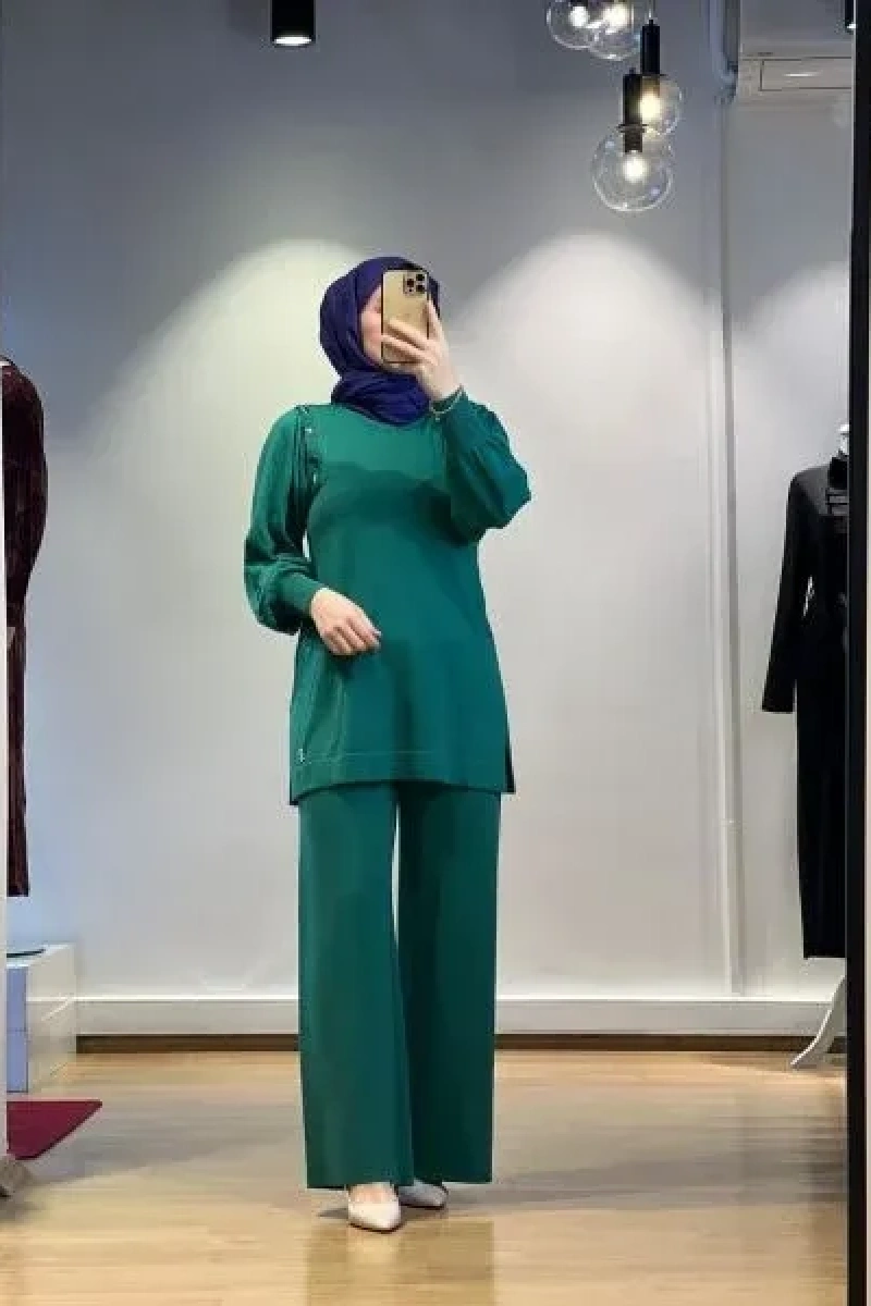 MissDalida Düğme Detaylı Balon Kollu Tunik T24K-6026