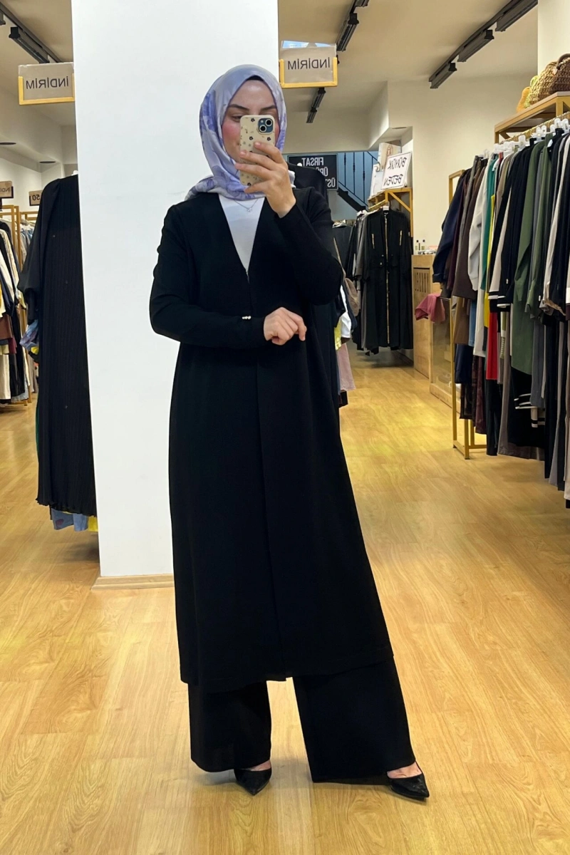 MissDalida Düz Renk Uzun Triko Hırka T25PF-9003