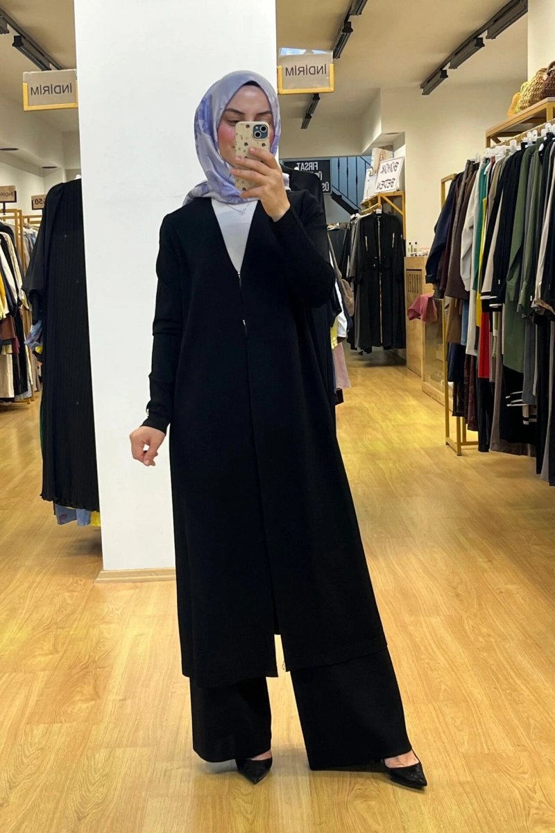 MissDalida Düz Renk Uzun Triko Hırka T25PF-9003