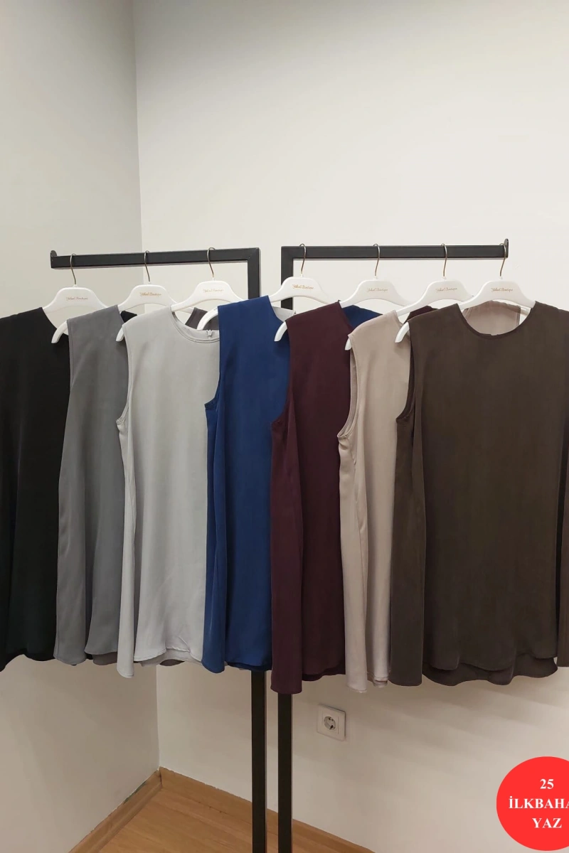 MissDalida Kolsuz Kısa Cupro Tunik 25Y-6020