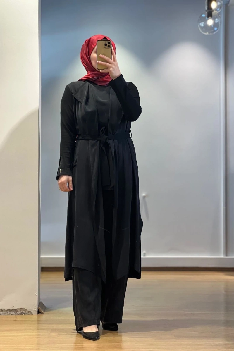 MissDalida Şal Yaka Cupro Triko Tunik TK Hırka 25Y-0006