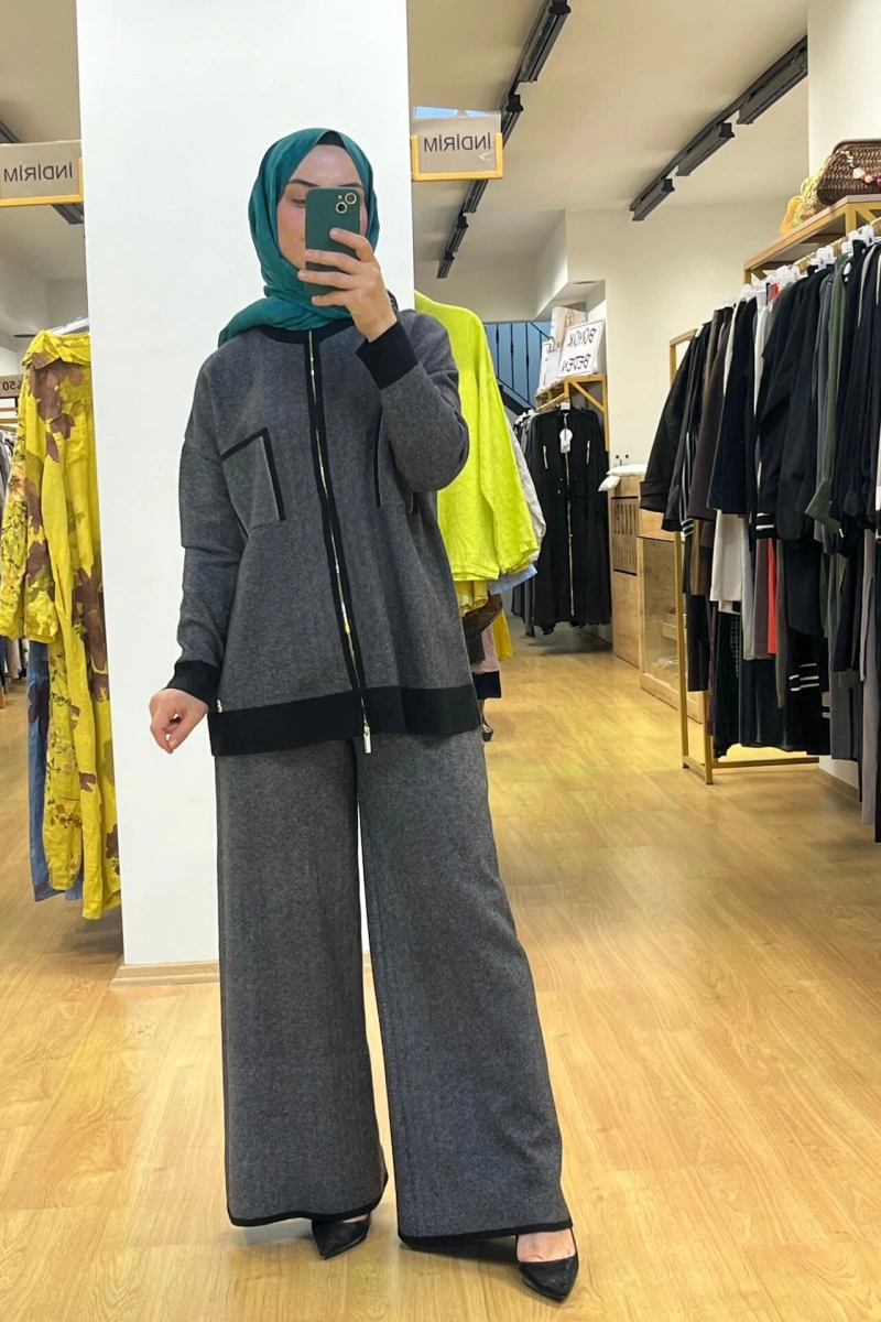 MissDalida Touch Me Doku Desenli Bol Paça Pantolon T25PF-7006