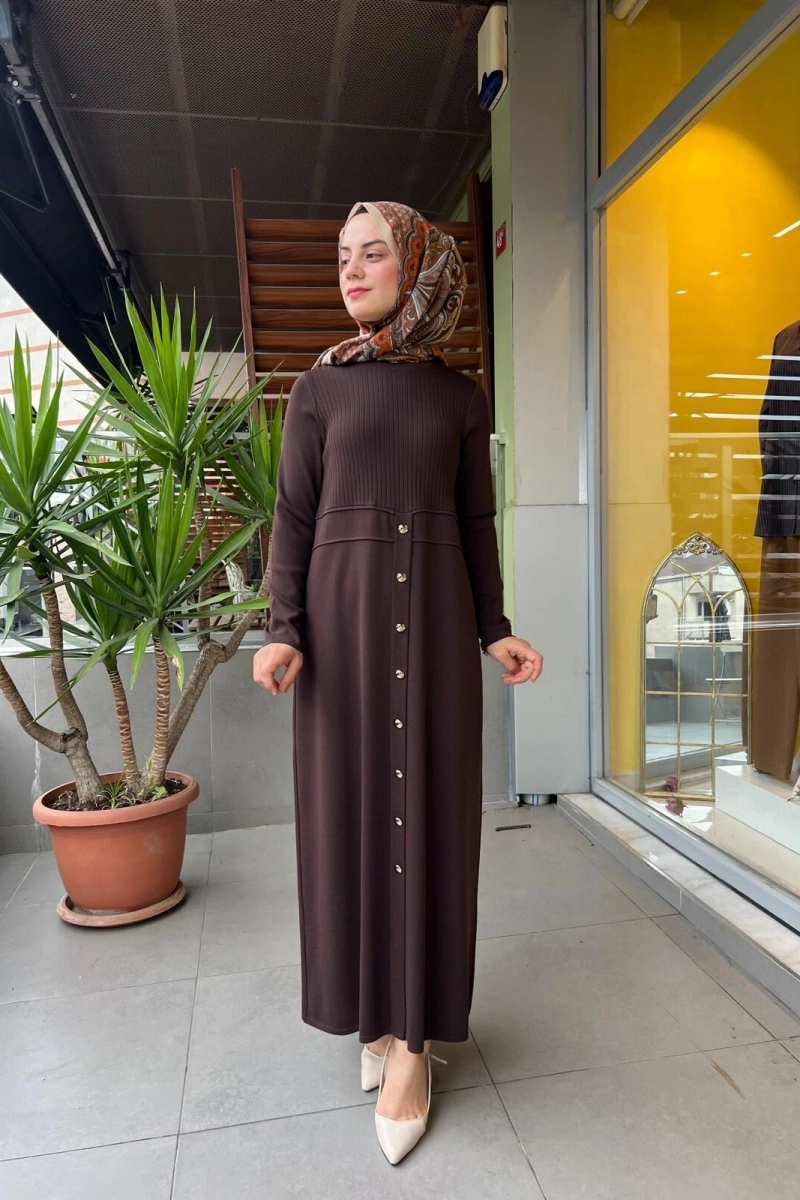 MissDalida Yuvarlak Yaka Fitil Detaylı Elbise T25PF-4005