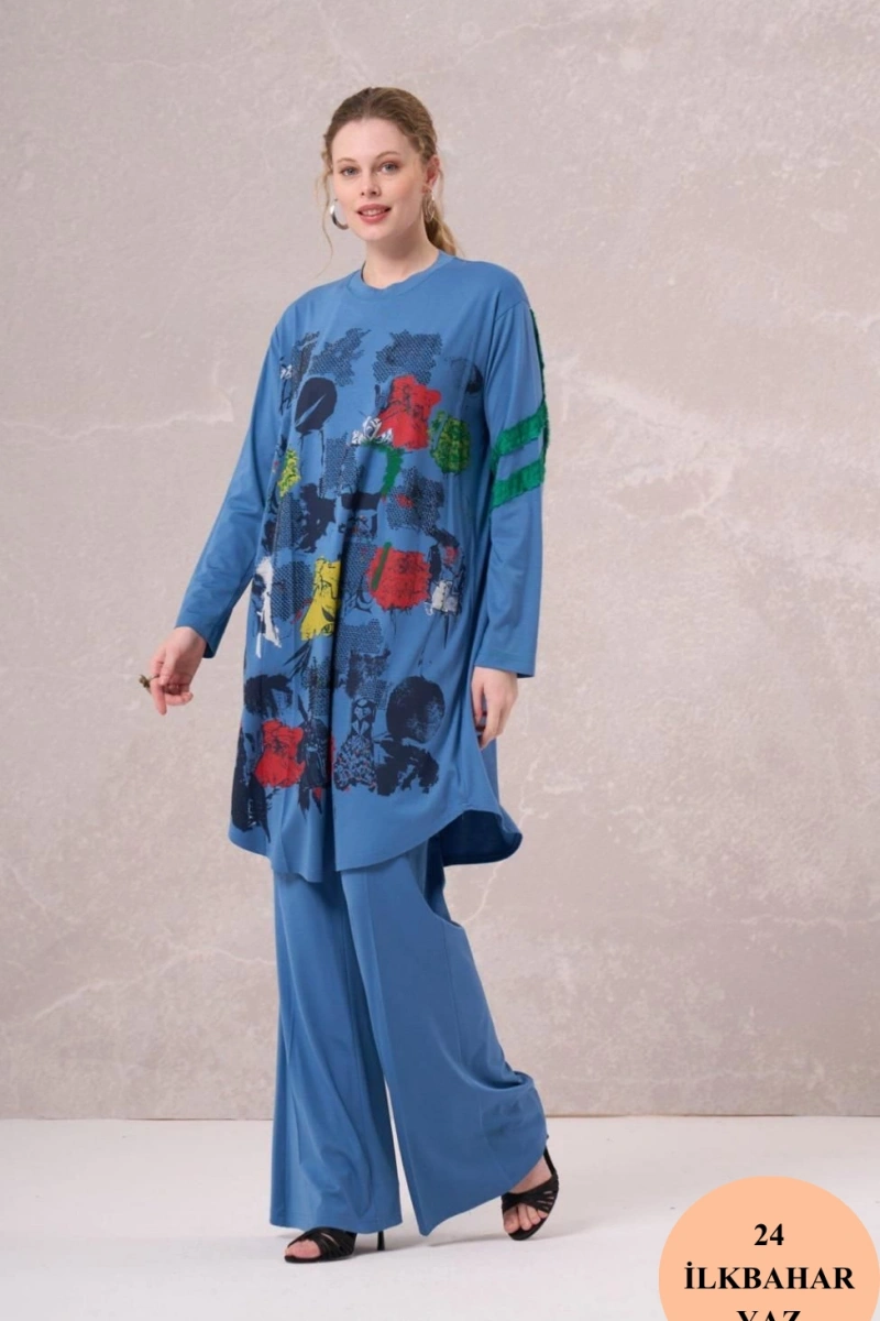 MissWhence Bambu Penye Önü Desenli Tunik 35000