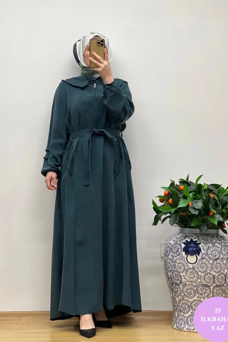 MissWhence Cupro Kapüşonlu Elbise 25Y-37811