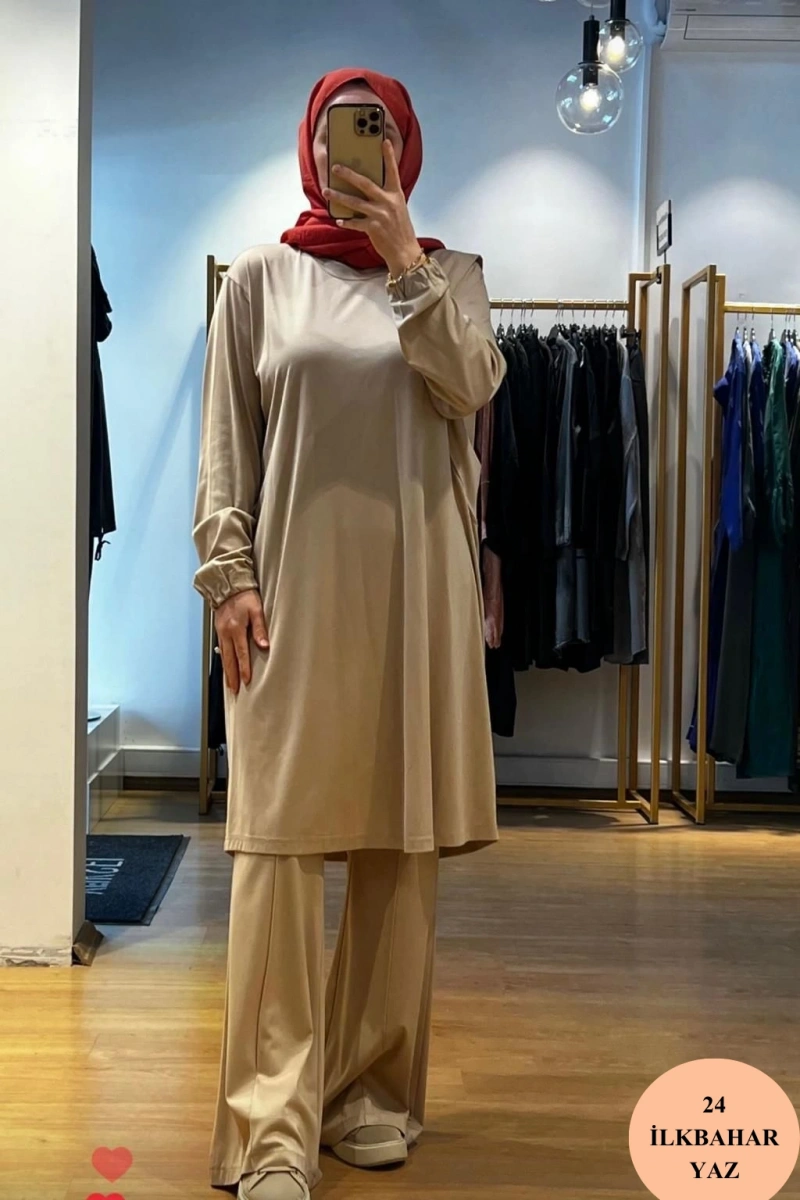 MissWhence İspanyol Paça Bambu Penye Pantolon 35114