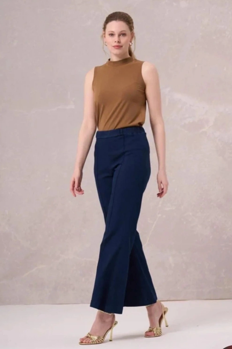 MissWhence Önü Dikişli Bol Paça Jean Pantolon 35103