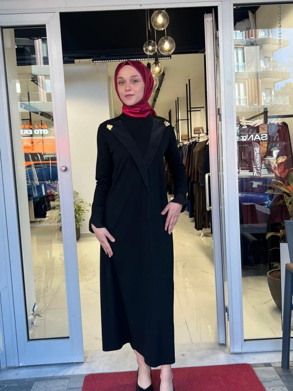 Yaka ve Bilek Detaylı Triko Elbise T26Y-4003