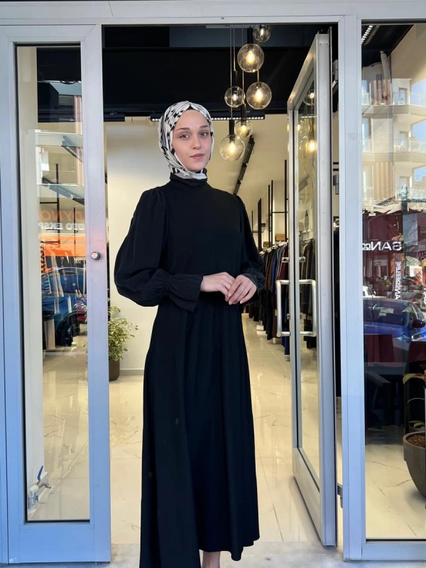 Kolları Cupro Triko Elbise T26Y-4016