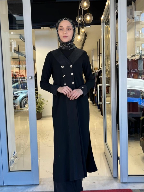 Kruvaze Yaka Cupro Detaylı Triko Hırka T26Y-9004