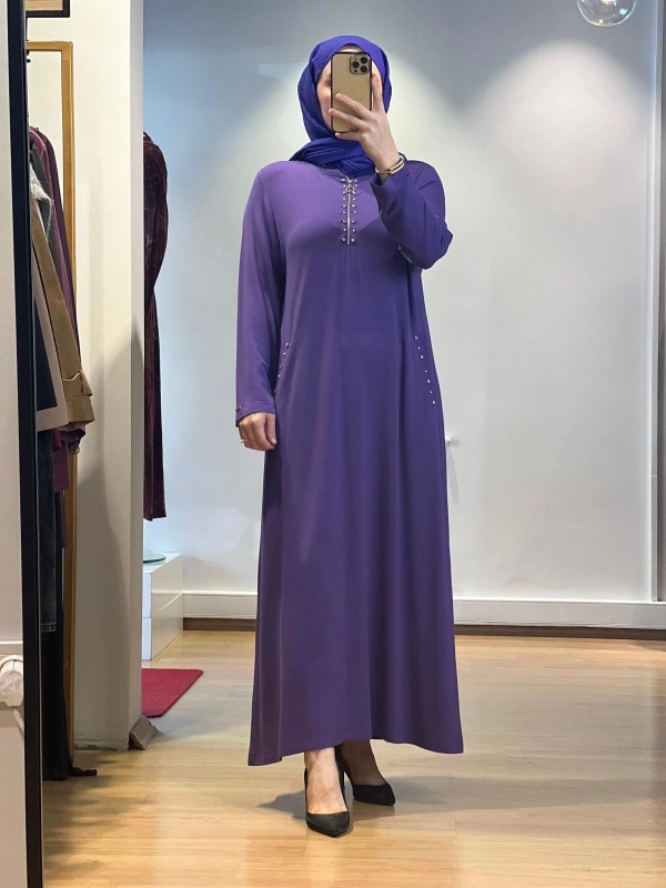 İnvee Taş Detaylı Elbise 6937