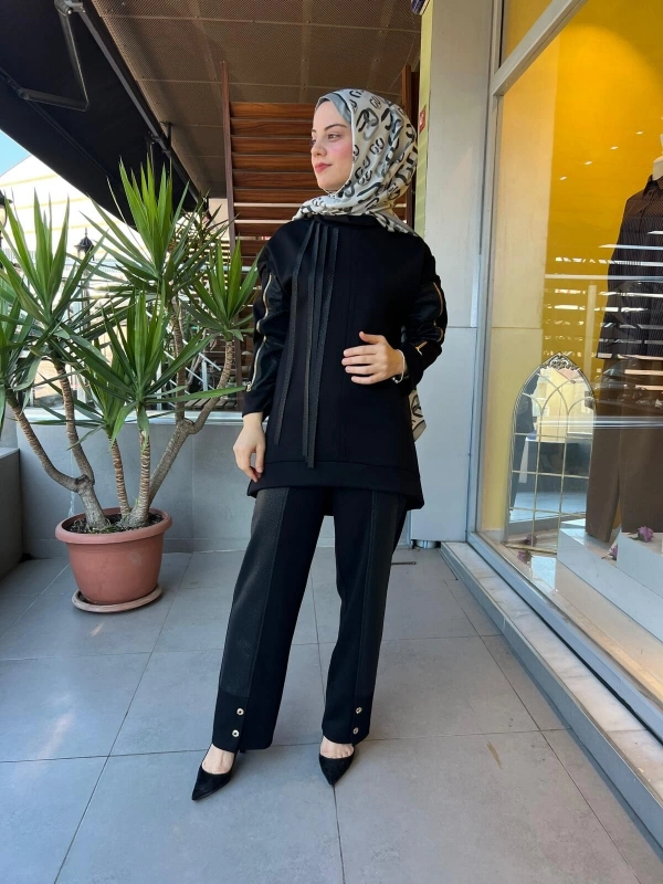 Mascara Kolları Fermuarlı Bluz 56MK2122