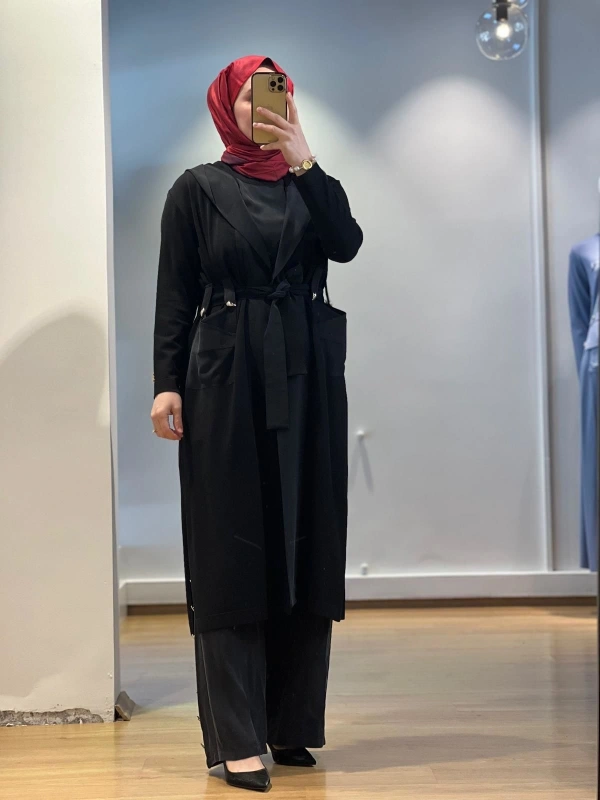 MissDalida Beli Lastikli Bol Paça Cupro Pantolon 25Y-7007