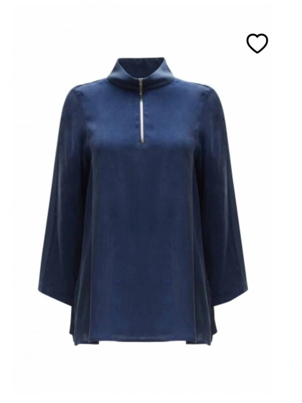 MissDalida Dik Yaka Fermuarlı Uzun Kollu Tunik 25Y-6068